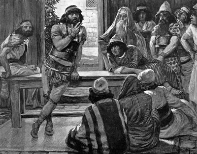Samson puts forth a riddle by Tissot - Bible 作： James Jacques Joseph (after) Tissot
