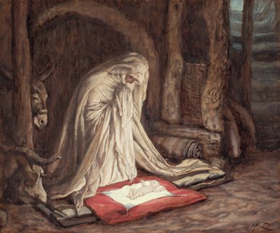 私たちの主イエス・キリストの誕生、キリストの生涯の挿絵、1886-94年（板紙にガッシュ） 作： James Jacques Joseph Tissot