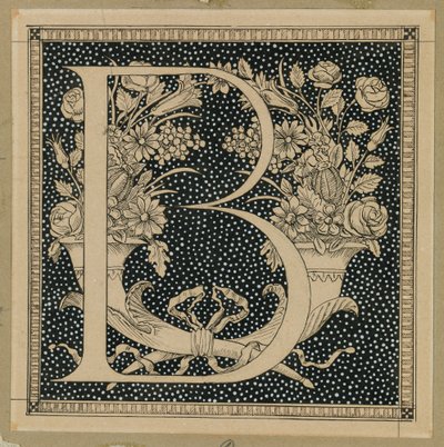 大文字B、主イエス・キリストの生涯からの挿絵（紙にインク） 作： James Jacques Joseph Tissot
