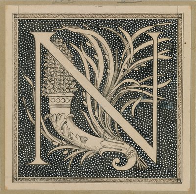 大文字N、主イエス・キリストの生涯からの挿絵（紙にインク） 作： James Jacques Joseph Tissot