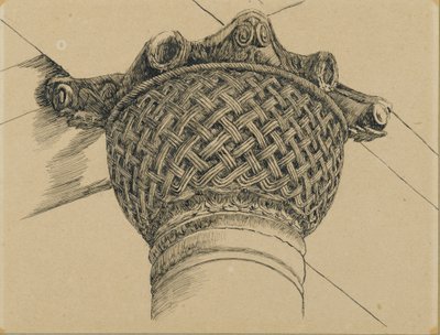 エルアクサのモスクの首都、「私たちの主イエスキリストの生涯」のイラスト、1886年-94年（ボードに取り付けられた紙にペンとインク） 作： James Jacques Joseph Tissot