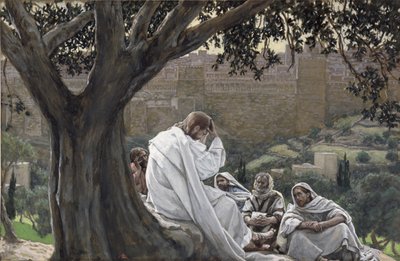 神殿の滅亡を予告するキリスト、「キリストの生涯」の挿絵、1886-94年（板紙にトイレとガッシュ） 作： James Jacques Joseph Tissot