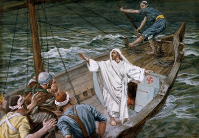 テンペストのキリスト、The Life of Christのイラスト、1886-94年（板紙にトイレとガッシュ） 作： James Jacques Joseph Tissot