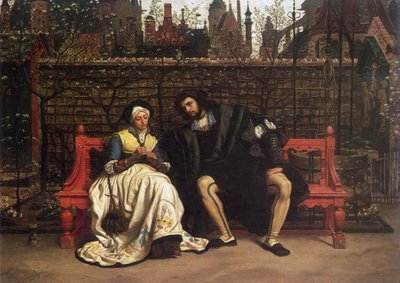 庭のファウストとマルグリット、1861 作： James Jacques Joseph Tissot