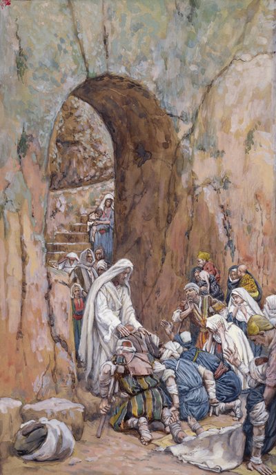 彼は彼らが癒されたことを除けば奇跡を行わなかった（紙にトイレ） 作： James Jacques Joseph Tissot