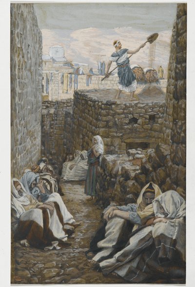 小麦を選別する彼、私たちの主イエス・キリストの生涯のイラスト（紙の黒鉛の上にトイレ） 作： James Jacques Joseph Tissot