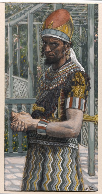 ヘロデ（21BC-39AD）、「キリストの生涯」のイラスト、1886-94年頃（板紙に水彩とグワッシュ） 作： James Jacques Joseph Tissot
