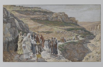 イエスは弟子たちと語り合う、私たちの主イエス・キリストの生涯からの挿絵、1886-96（紙の黒鉛の上にトイレ） 作： James Jacques Joseph Tissot