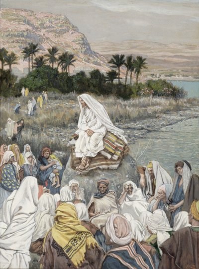 海岸でのイエスの説教、キリストの生涯の挿絵、1886-96年 作： James Jacques Joseph Tissot
