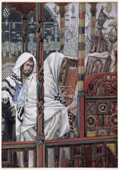 イエスは会堂で教え、「キリストの生涯」のイラスト、1886-94年（板紙にトイレとガッシュ） 作： James Jacques Joseph Tissot