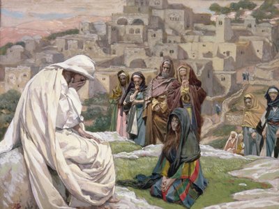 イエスは泣いた、「キリストの生涯」のイラスト、1886-96年（板紙にガッシュ） 作： James Jacques Joseph Tissot