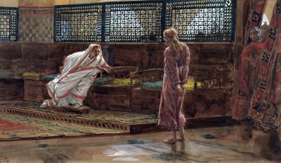 ピラトの前で初めてのイエス、キリストの生涯の挿絵、1886-94年（板紙にトイレとガッシュ） 作： James Jacques Joseph Tissot