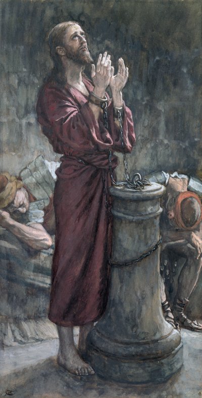 刑務所でのイエス、キリストの生涯の挿絵、1884-96年（板紙にトイレとガッシュ） 作： James Jacques Joseph Tissot