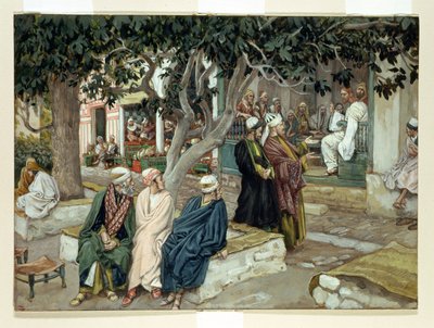 聖マタイとの出会い、イエスの生涯のイラスト、1886-96年（板紙にガッシュ） 作： James Jacques Joseph Tissot