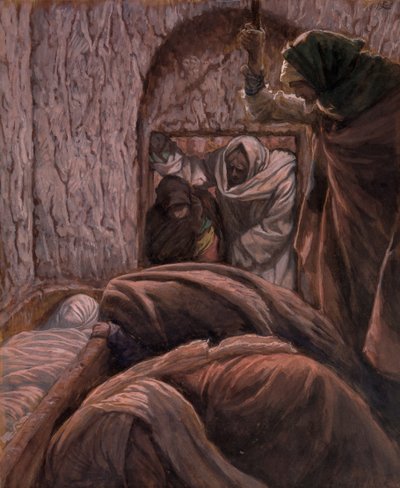 墓の中のイエス、キリストの生涯の挿絵、1884-96年（板紙にトイレとガッシュ） 作： James Jacques Joseph Tissot