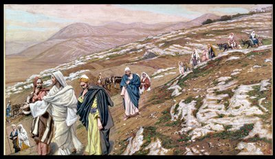 ガリラヤに向かう途中のイエス、「キリストの生涯」のイラスト、1886-96年（板紙にガッシュ） 作： James Jacques Joseph Tissot