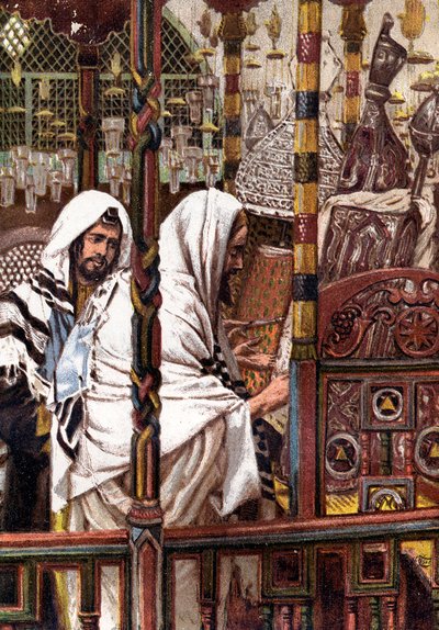 シナゴーグで教えるイエス、c1897 作： James Jacques Joseph Tissot