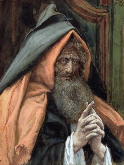 アリマタヤのヨセフ、「キリストの生涯」の挿絵、1886-94年（板紙にトイレとガッシュ） 作： James Jacques Joseph Tissot