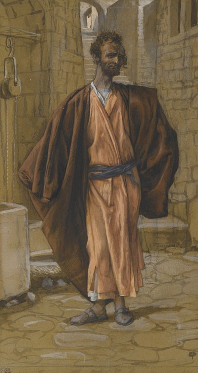 ユダス・イスカリオット、私たちの主イエス・キリストの生涯からの挿絵、1886-94（紙の黒鉛の上にトイレ） 作： James Jacques Joseph Tissot