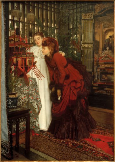 それらを見て若い女性 作： James Jacques Joseph Tissot