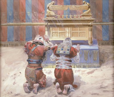 幕屋の前のモーセとヨシュア、1896～1902年頃。 作： James Jacques Joseph Tissot