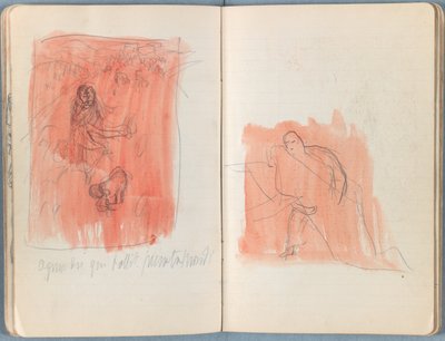 1880年代後半の私たちの主イエス・キリストの生涯のためのスケッチのアルバムのページ（グラファイトと紙に洗う） 作： James Jacques Joseph Tissot