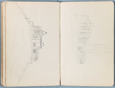 1880年代後半の私たちの主イエス・キリストの生涯のためのスケッチのアルバムのページ（グラファイトと紙に洗う） 作： James Jacques Joseph Tissot