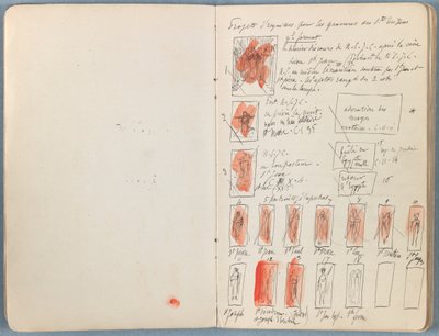 1880年代後半の私たちの主イエス・キリストの生涯のためのスケッチのアルバムのページ（グラファイトと紙に洗う） 作： James Jacques Joseph Tissot