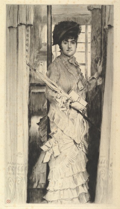 ミスLのポートレート、またはドアは開閉する必要があります、1876。 作： James Jacques Joseph Tissot