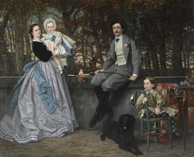 ミラモンとその子供たちの侯爵とマルキオネスの肖像画、1865年 作： James Jacques Joseph Tissot