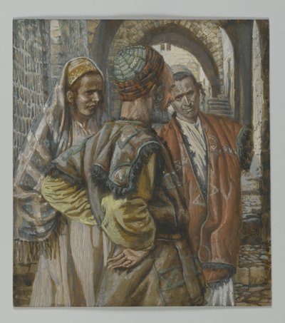 キレニア人サイモンと彼の2人の息子アレクサンダーとルーファス、私たちの主イエスキリストの生涯のイラスト、1886-94年（紙の黒鉛の上にトイレ） 作： James Jacques Joseph Tissot