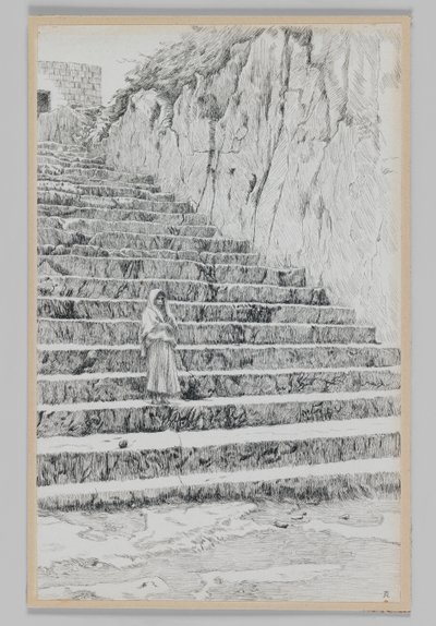 預言者の墓に至るまでのステップ、私たちの主イエス・キリストの生涯からのイラスト 作： James Jacques Joseph Tissot