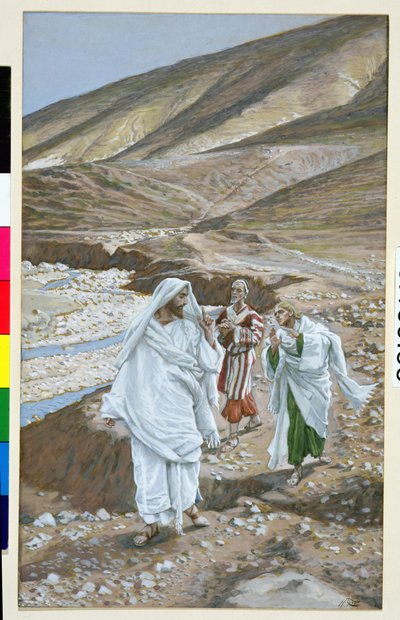 聖アンデレと聖ヨハネの召し、キリストの生涯の挿絵、1886-94年（板紙にトイレとガッシュ） 作： James Jacques Joseph Tissot