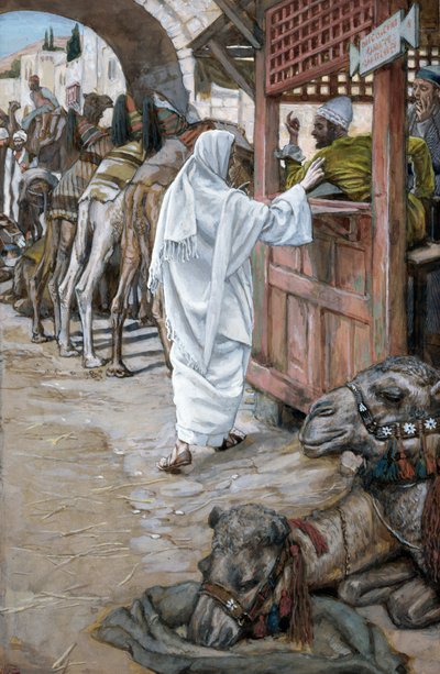 聖マタイの召命、「キリストの生涯」のイラスト、1886-94年（板紙にトイレとガッシュ） 作： James Jacques Joseph Tissot