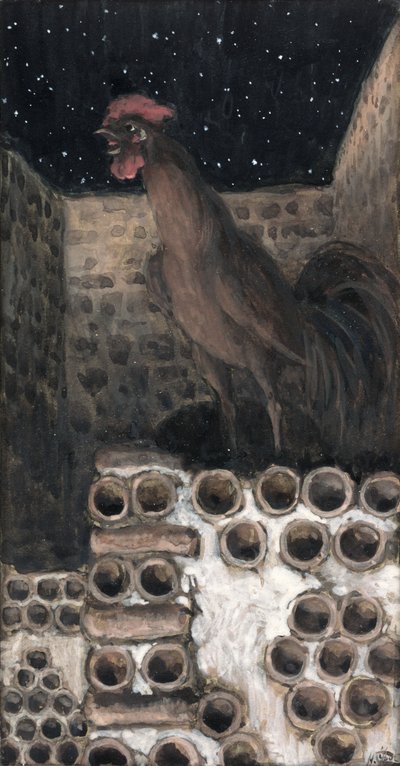 The Cock Crew、The Life of Christ、c.1886-94（wc＆gouache on paperboard） 作： James Jacques Joseph Tissot