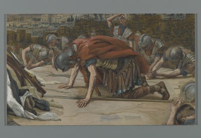 センチュリオンの告白、私たちの主イエス・キリストの生涯からの挿絵、1886-94（紙の黒鉛の上にトイレ） 作： James Jacques Joseph Tissot