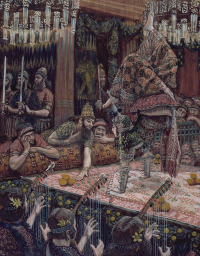 ヘロディアの踊りの娘、キリストの生涯の挿絵、1886-94年（板紙にトイレとガッシュ） 作： James Jacques Joseph Tissot