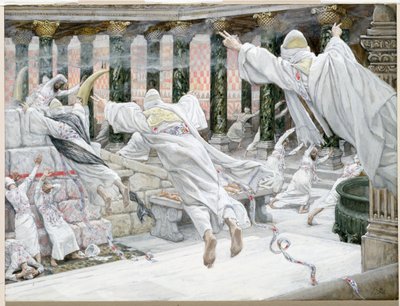 死者は神殿に現れる、「キリストの生涯」のイラスト、1886-96年（板紙にガッシュ） 作： James Jacques Joseph Tissot