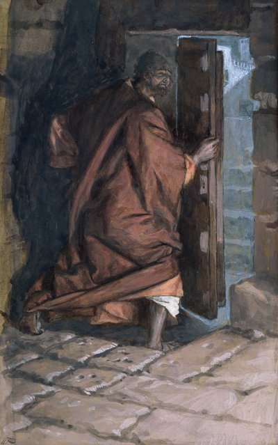 ユダの旅立ち、キリストの生涯の挿絵、1884-96年（板紙にトイレとガッシュ） 作： James Jacques Joseph Tissot
