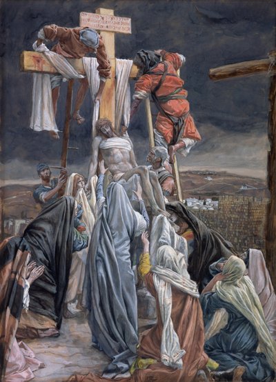 十字架からの降下、「キリストの生涯」のイラスト、1884-96年（板紙にトイレとガッシュ） 作： James Jacques Joseph Tissot