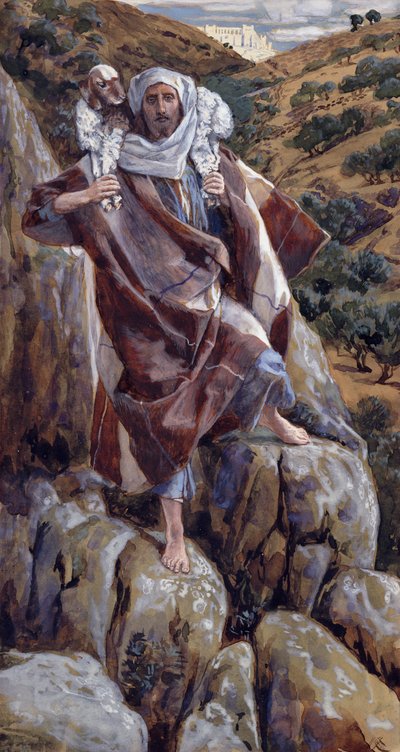 グッドシェパード、「キリストの生涯」のイラスト、1886-94年（板紙にガッシュ） 作： James Jacques Joseph Tissot