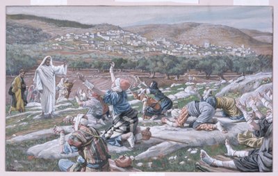 ハンセン病患者の癒し、「キリストの生涯」のイラスト、1886-94年（板紙にトイレとガッシュ） 作： James Jacques Joseph Tissot