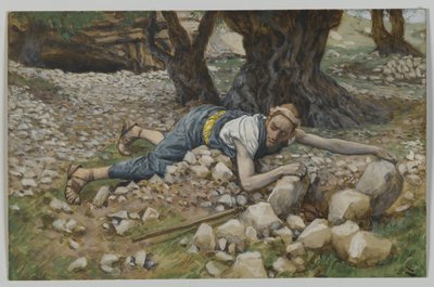 隠された宝、私たちの主イエス・キリストの生涯のイラスト（紙の黒鉛の上にトイレ） 作： James Jacques Joseph Tissot