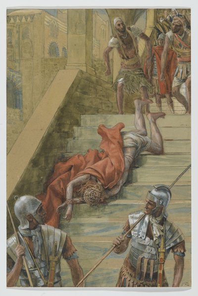 聖なる階段、私たちの主イエス・キリストの生涯からの挿絵、1886-94（紙の黒鉛の上にトイレ） 作： James Jacques Joseph Tissot