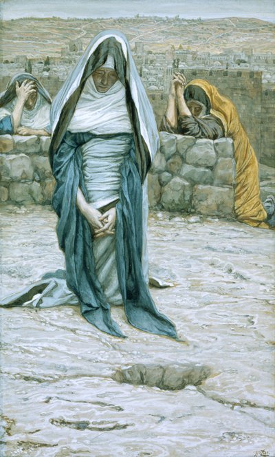 老年期の聖母、「キリストの生涯」のイラスト、1884-96年（板紙にトイレとガッシュ） 作： James Jacques Joseph Tissot