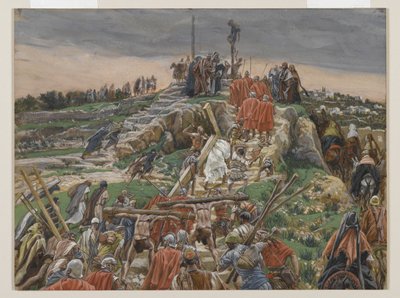 カルバリーに近づく行列、私たちの主イエス・キリストの生涯からの挿絵、1886-94（紙の黒鉛の上にトイレ） 作： James Jacques Joseph Tissot