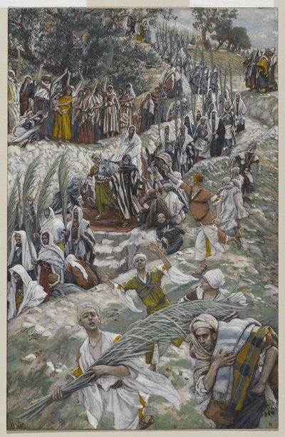 オリーブ山の行列、私たちの主イエスキリストの生涯からの挿絵、1886年-94年（紙の黒鉛の上にトイレ） 作： James Jacques Joseph Tissot