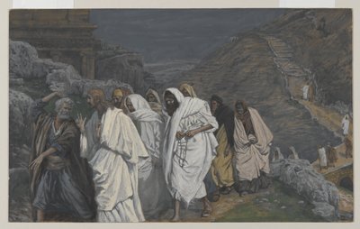 聖ペテロの抗議、私たちの主イエス・キリストの生涯からの挿絵、1886-94（紙の黒鉛の上にトイレ） 作： James Jacques Joseph Tissot