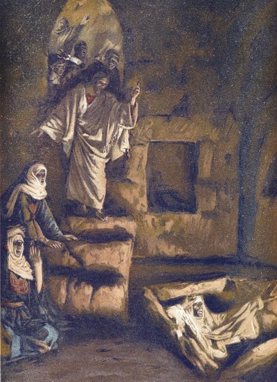 The Resurrection of Lazarus - The Resurrection of Lazarus - from "The Life of Our Lord Jesus Christ" - 1899 by James Tissot - The Life of Our Lord Jesus Christ, by Jacques Joseph (Jacques Joseph) Tissot dit James Tissot (1836-1902) 作： James Jacques Joseph Tissot