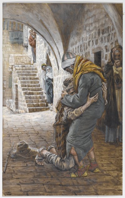 放蕩息子の復活、「キリストの生涯」のイラスト、1886-96年（板紙にガッシュ） 作： James Jacques Joseph Tissot